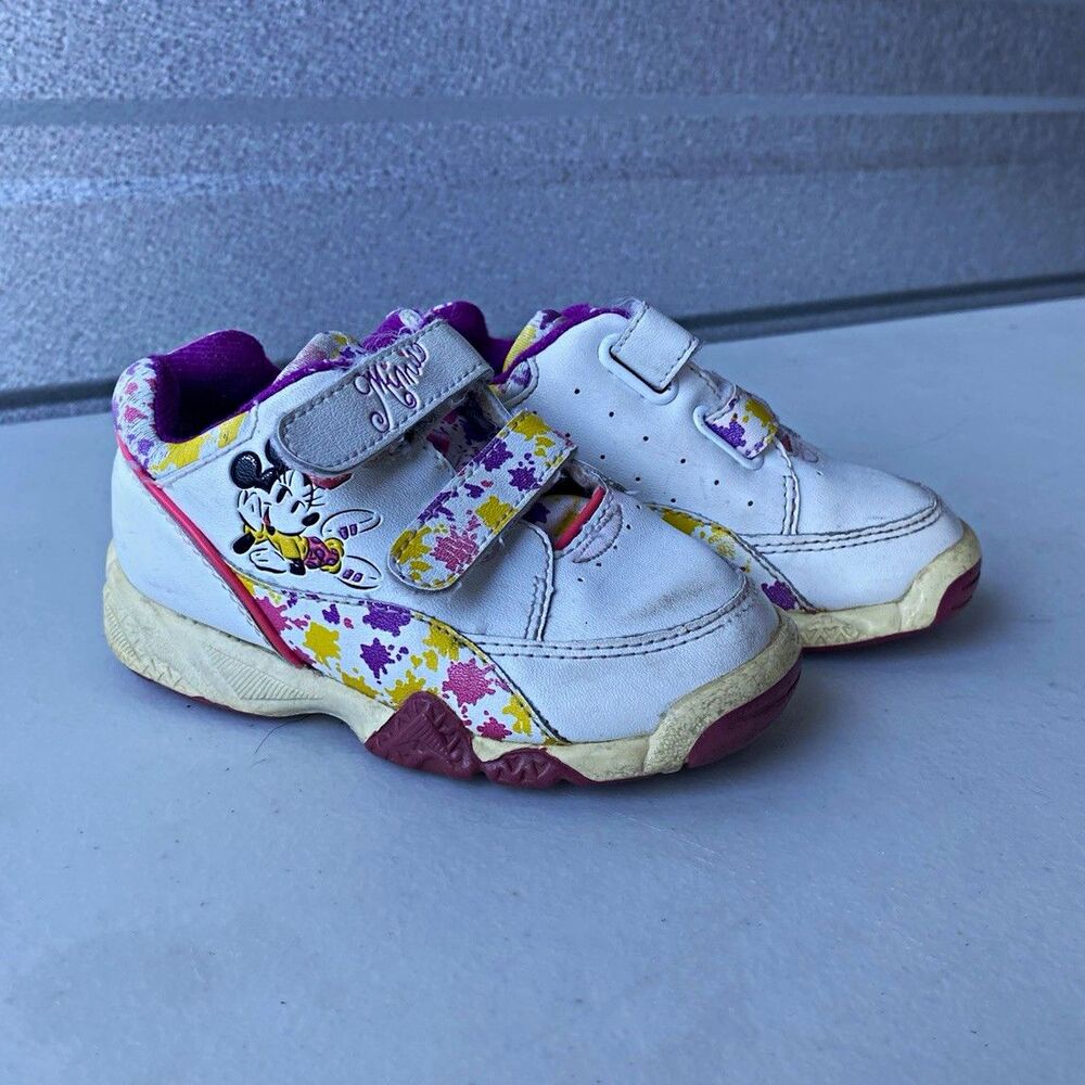 Vintage Mickey's Stuff for Kids Minnie Mouse Shoes Toddler Size 7M White Sneaker